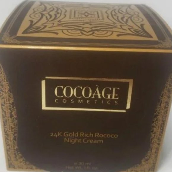 COCOAGE 24K GOLD RICH ROCOCO NIGHT CREAM - 1.0 fl oz / 30 ml - BRAND NEW- SEALED